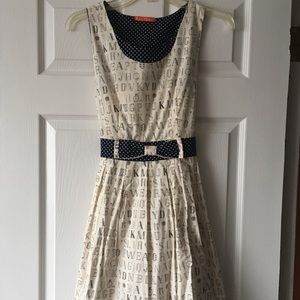 Bonne Chance Typewriter Letter Print Dress